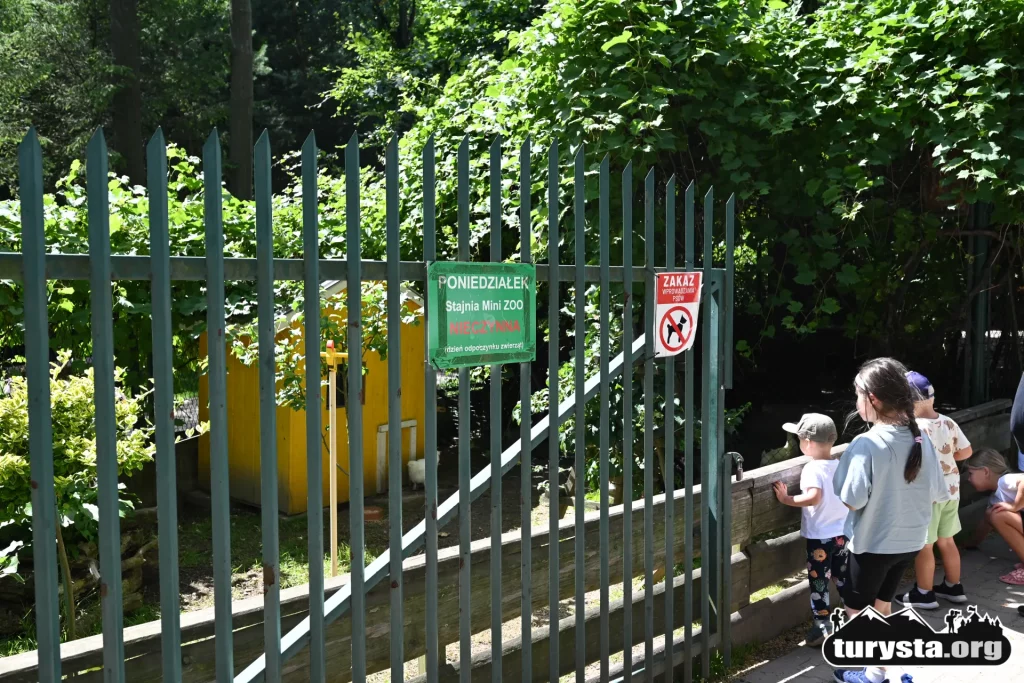 Brama wejściowa do mini zoo w Żywcu